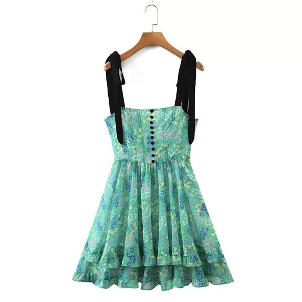 Mini Tie On Shoulder Dress Spring